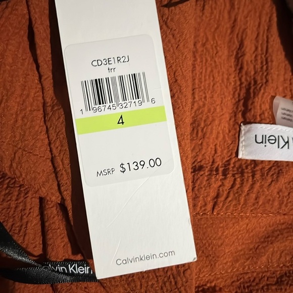 NWT Calvin Klein Textured Drawstring-Waist Dress - Picture 10 of 10